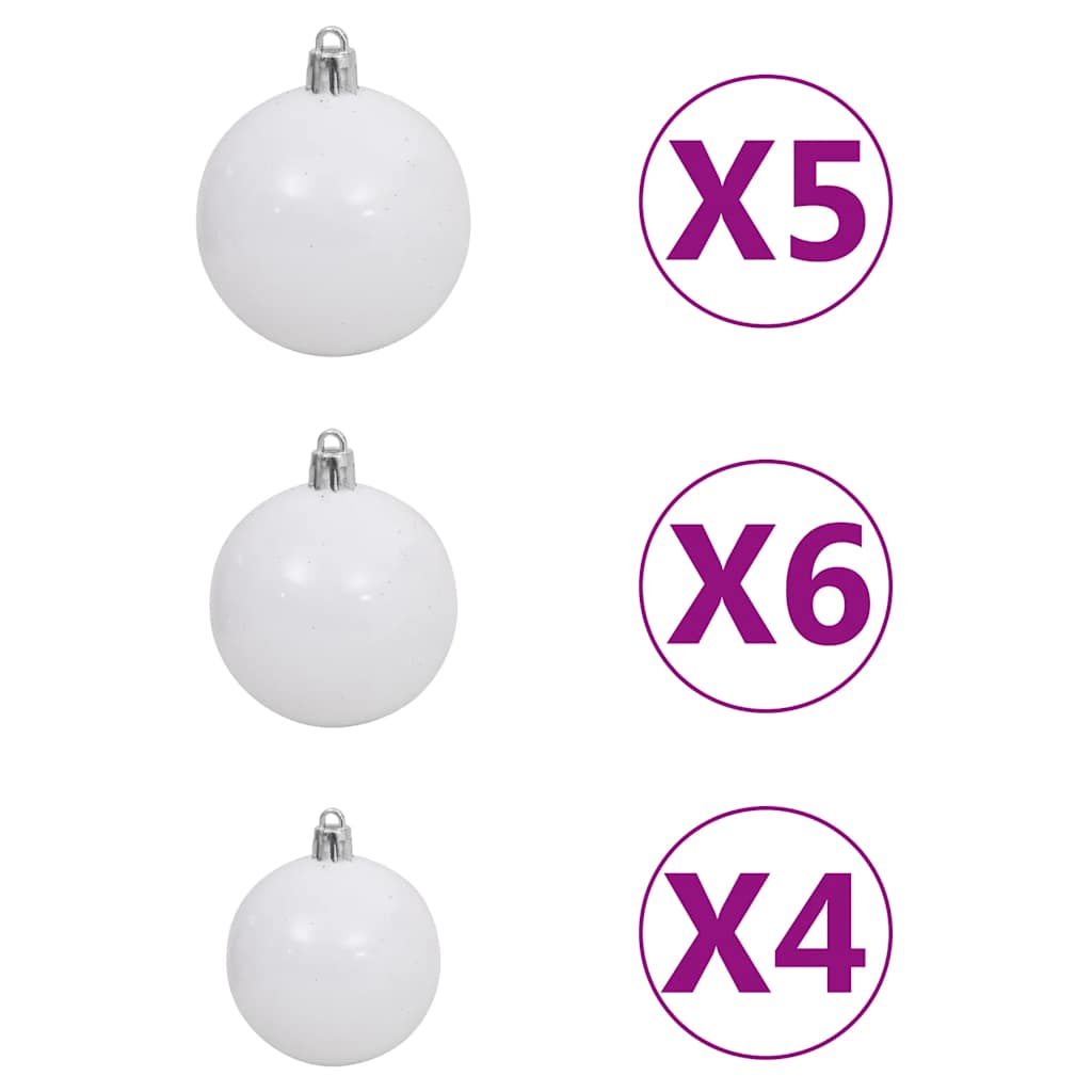Kunstkerstboom met LED en kerstballen en dennenappels 180 cm – afbeelding 7
