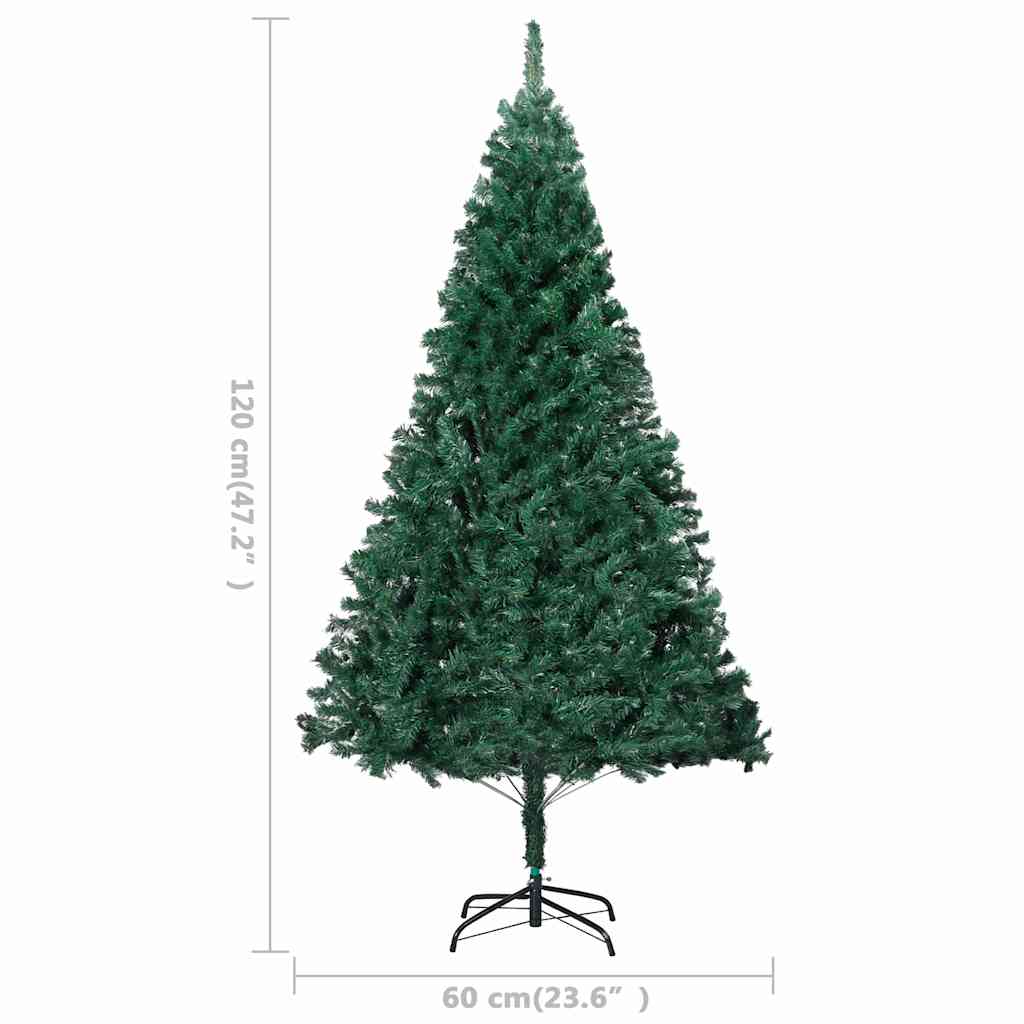 Kunstkerstboom met verlichting en kerstballen 120 cm PVC groen – afbeelding 12