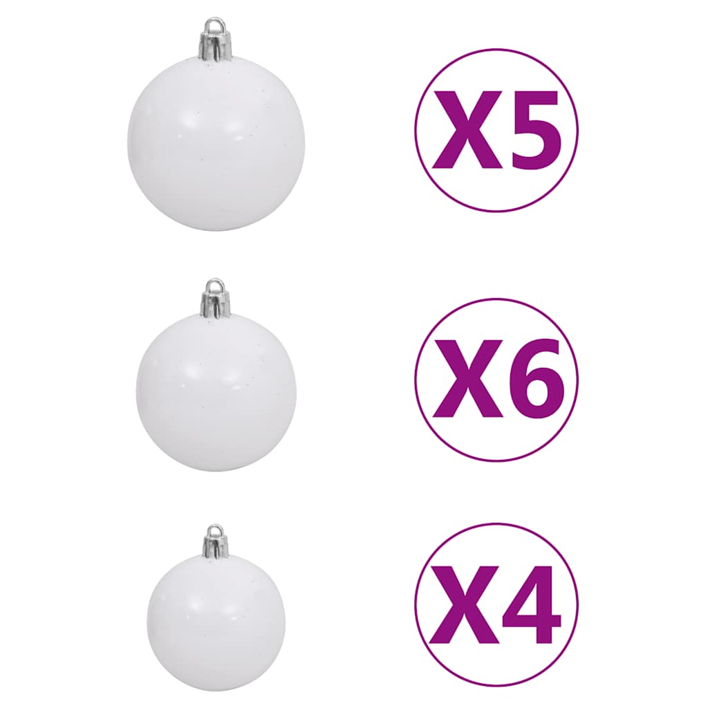 Kunstkerstboom met verlichting en kerstballen 150 cm PVC groen – afbeelding 3