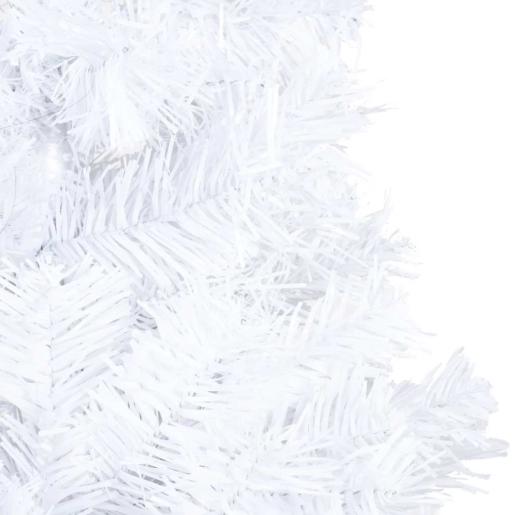 Kunstkerstboom met verlichting en kerstballen 120 cm PVC wit – afbeelding 10