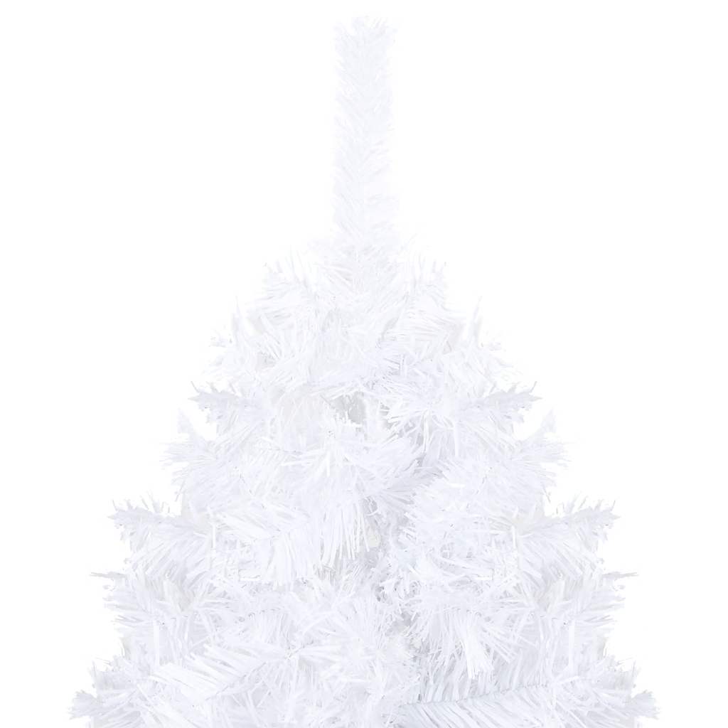 Kunstkerstboom met verlichting en kerstballen 120 cm PVC wit – afbeelding 9