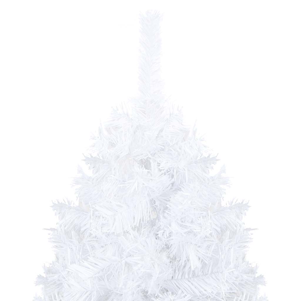 Kunstkerstboom met verlichting en kerstballen 210 cm PVC wit – afbeelding 10