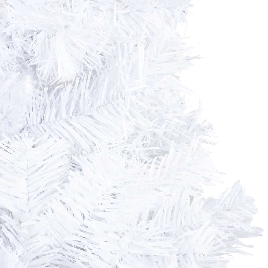 Kunstkerstboom met verlichting en kerstballen 210 cm PVC wit – afbeelding 11