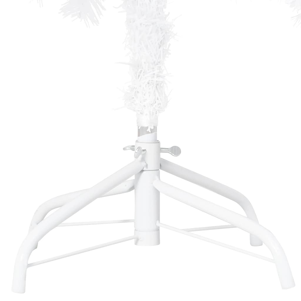 Kunstkerstboom met verlichting en kerstballen 210 cm PVC wit – afbeelding 12