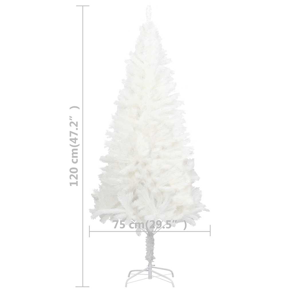 Kunstkerstboom met verlichting en kerstballen 120 cm wit – afbeelding 10