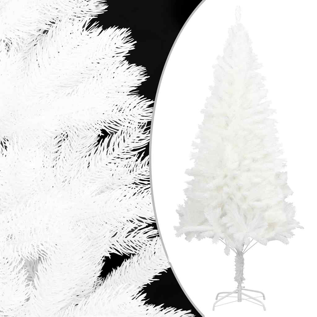 Kunstkerstboom met verlichting en kerstballen 120 cm wit – afbeelding 2