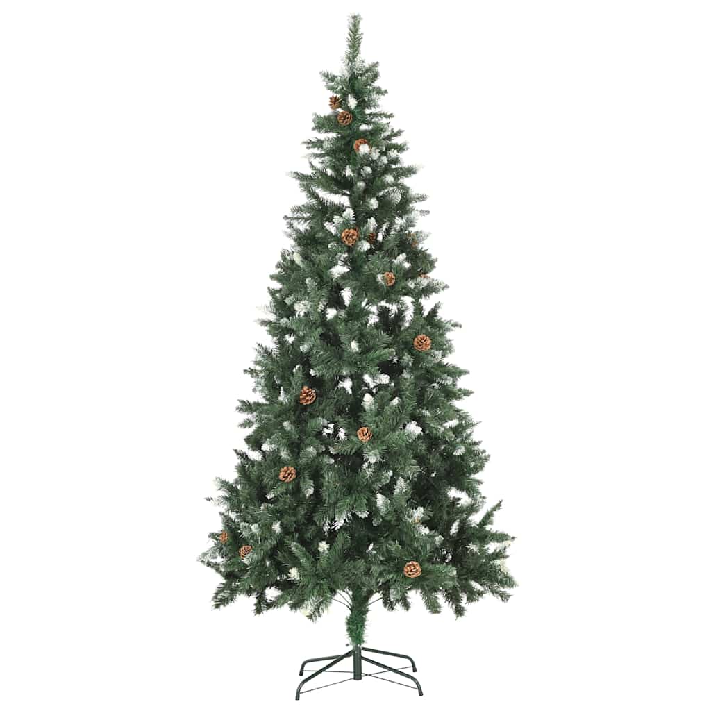 Kunstkerstboom met verlichting kerstballen dennenappels 210 cm – afbeelding 3