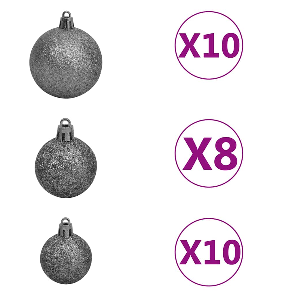 Kunstkerstboom met verlichting kerstballen dennenappels 210 cm – afbeelding 5