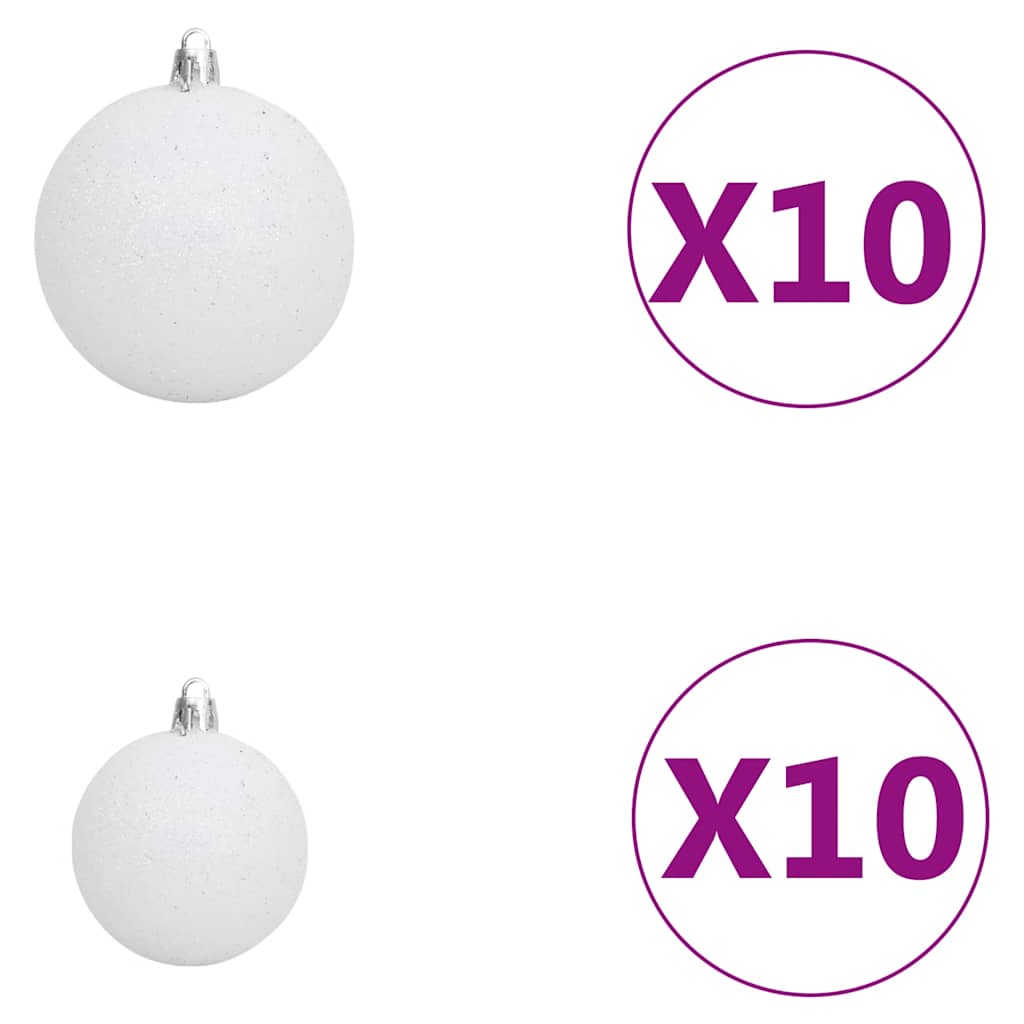 Kunstkerstboom met verlichting kerstballen dennenappels 210 cm – afbeelding 9