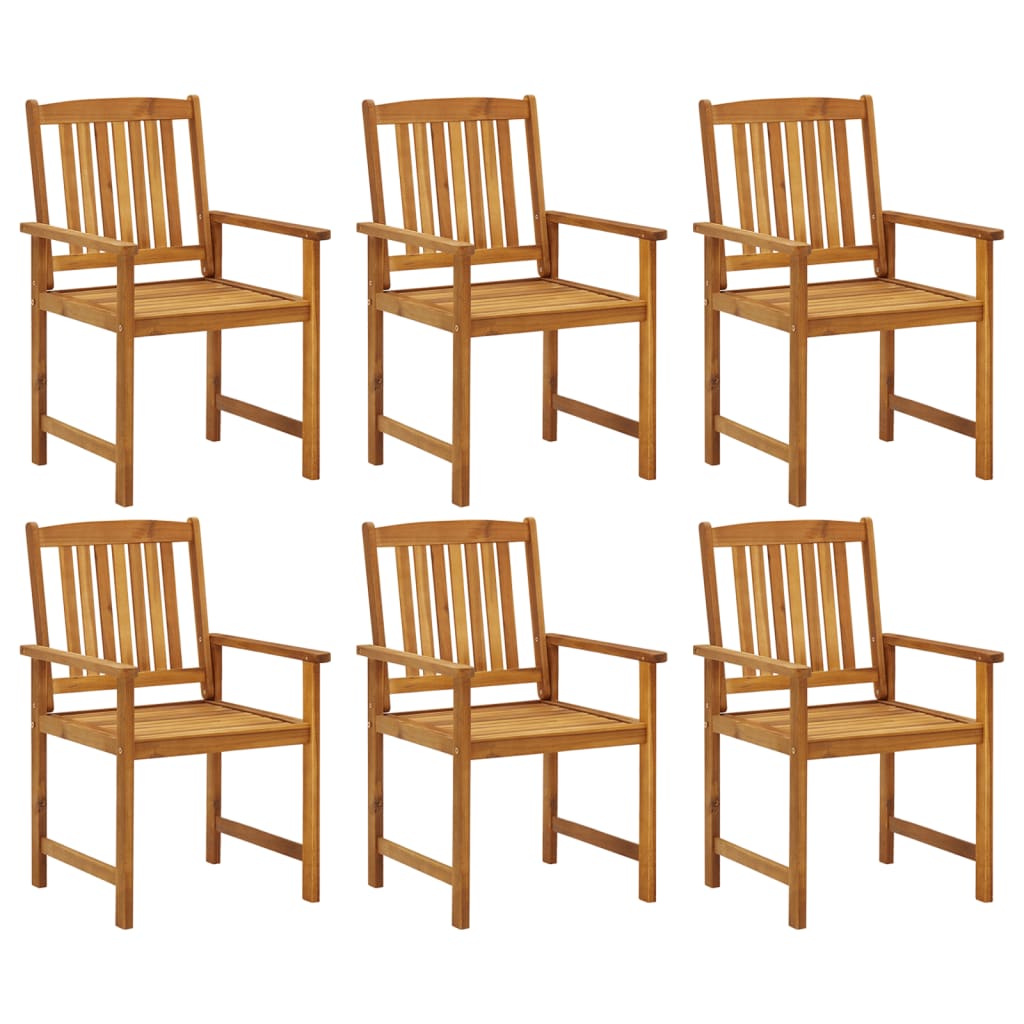 Tuinstoelen 6 st massief acaciahout – afbeelding 1