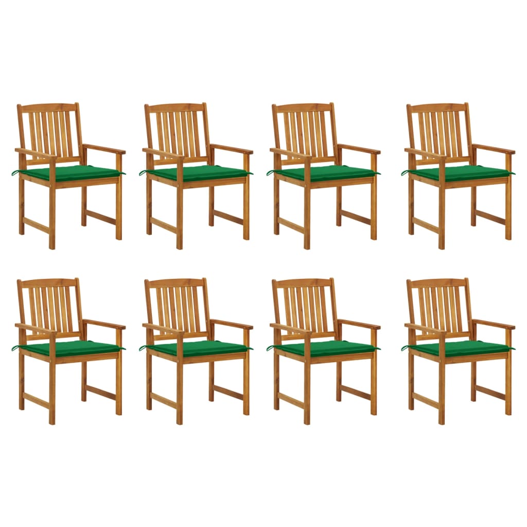 Tuinstoelen 8 st met kussens massief acaciahout – afbeelding 1