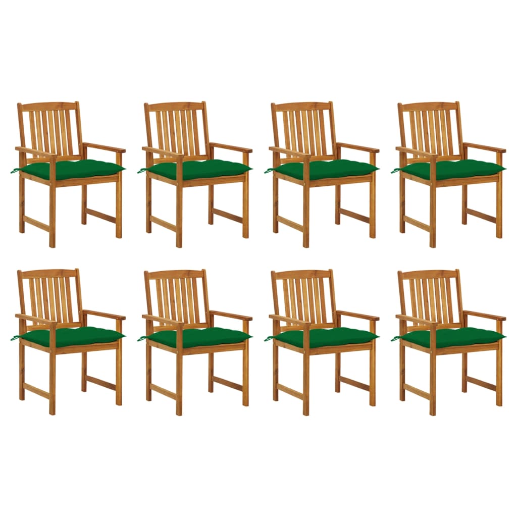 Tuinstoelen 8 st met kussens massief acaciahout – afbeelding 1