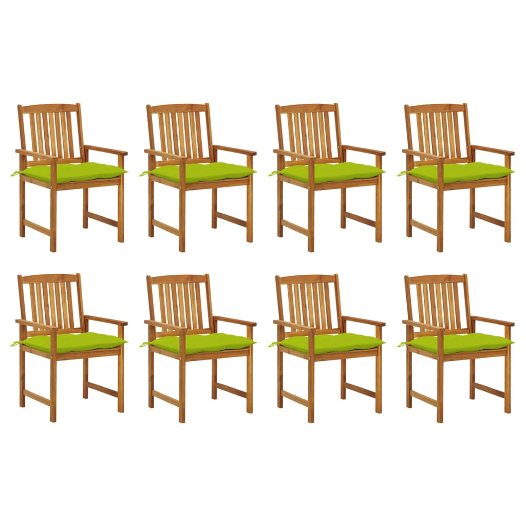 Tuinstoelen 8 st met kussens massief acaciahout – afbeelding 1