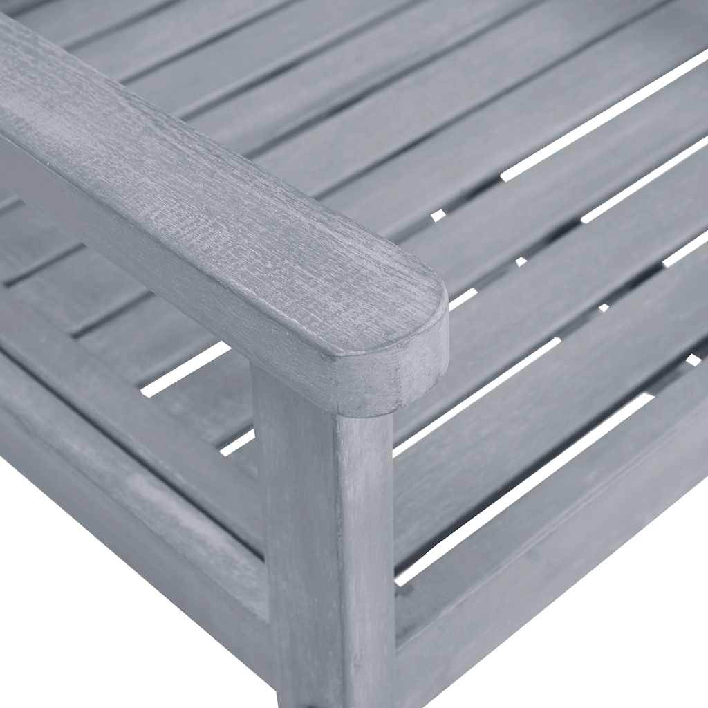 Tuinstoelen 8 st massief acaciahout grijs – afbeelding 6