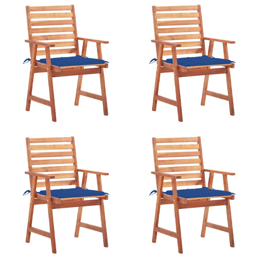 Tuinstoelen 4 st met kussens massief acaciahout – afbeelding 1
