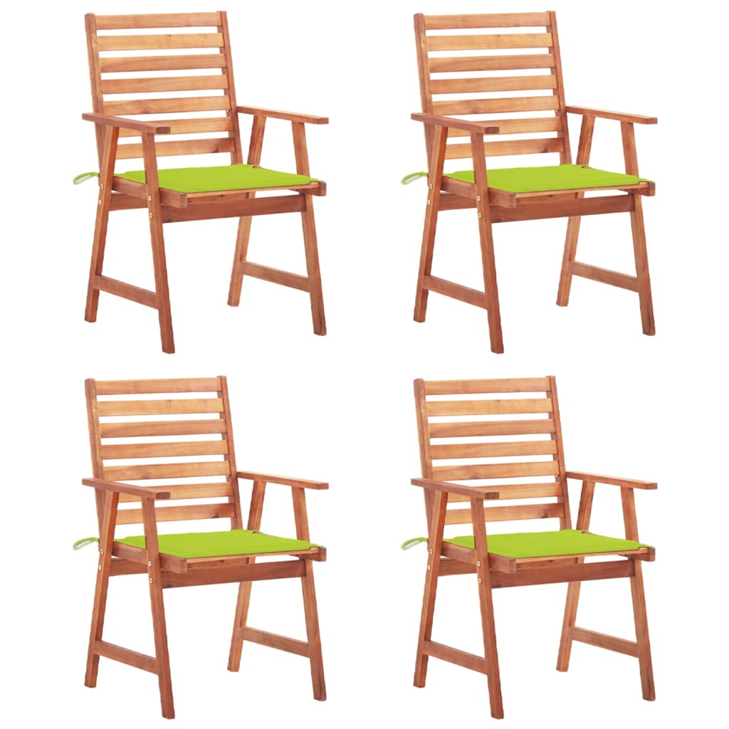 Tuinstoelen 4 st met kussens massief acaciahout – afbeelding 1
