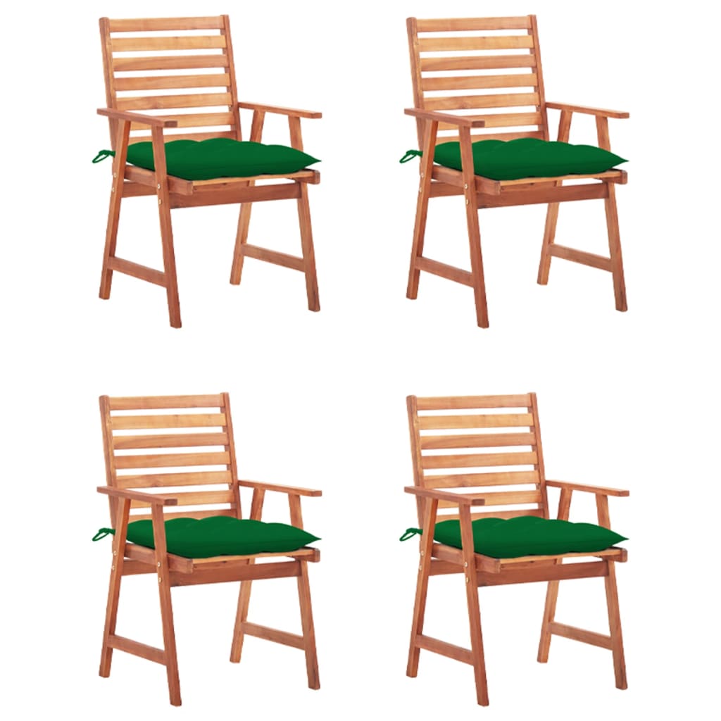 Tuinstoelen 4 st met kussens massief acaciahout – afbeelding 1