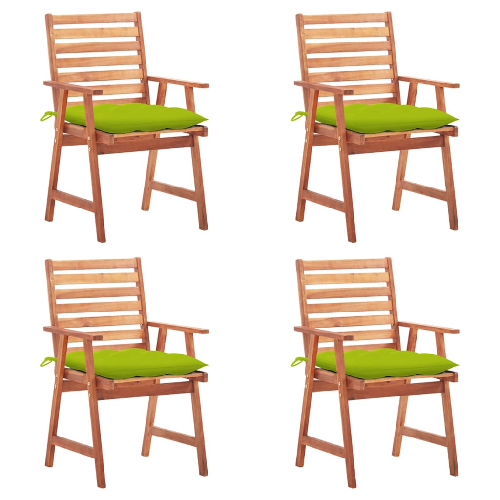 Tuinstoelen 4 st met kussens massief acaciahout – afbeelding 1