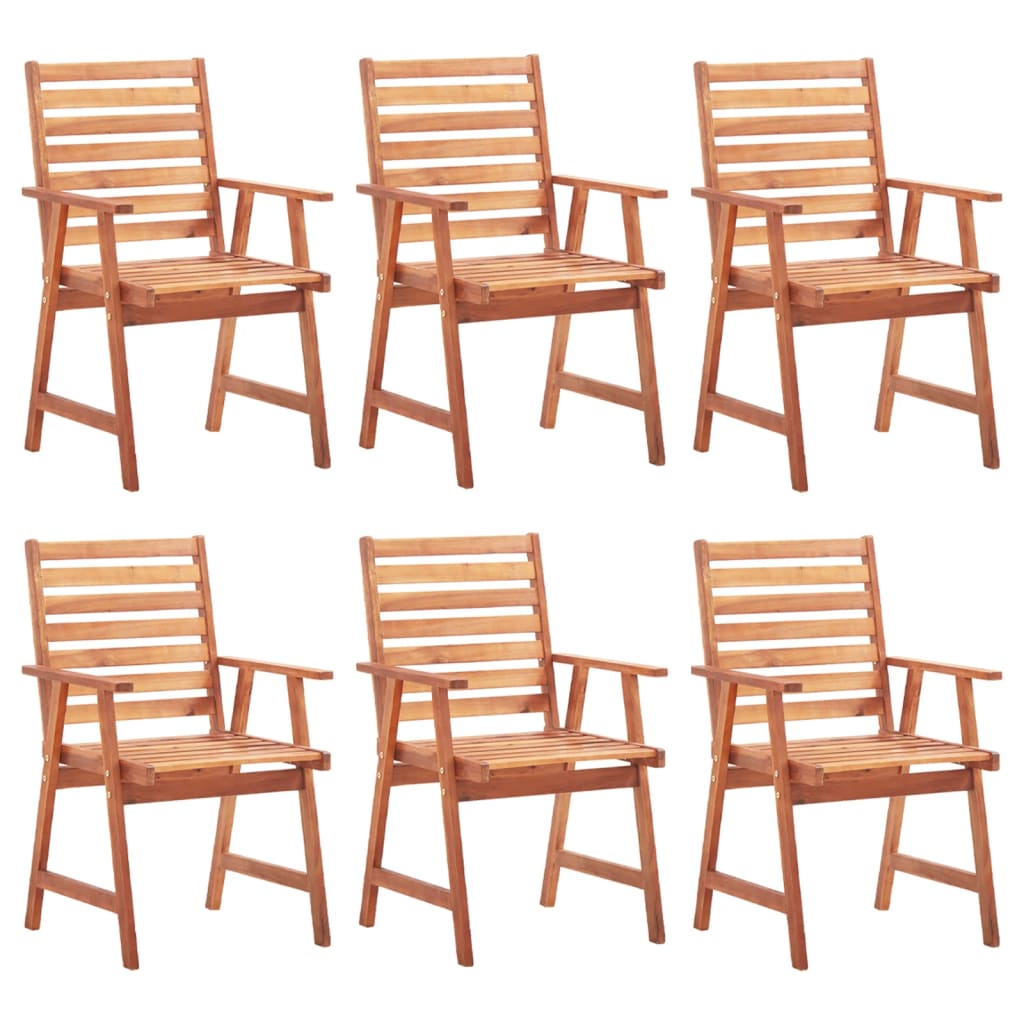 Tuinstoelen 6 st met kussens massief acaciahout – afbeelding 2