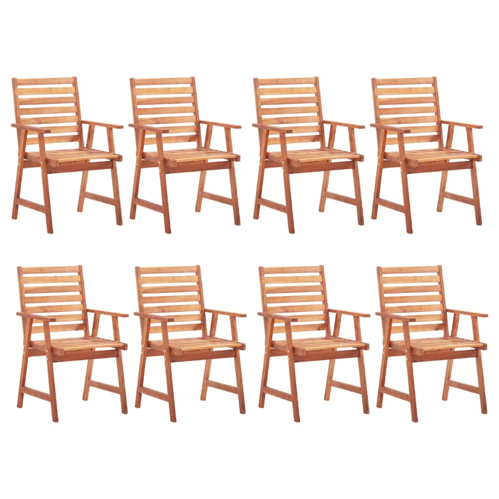 Tuinstoelen 8 st met kussens massief acaciahout – afbeelding 2