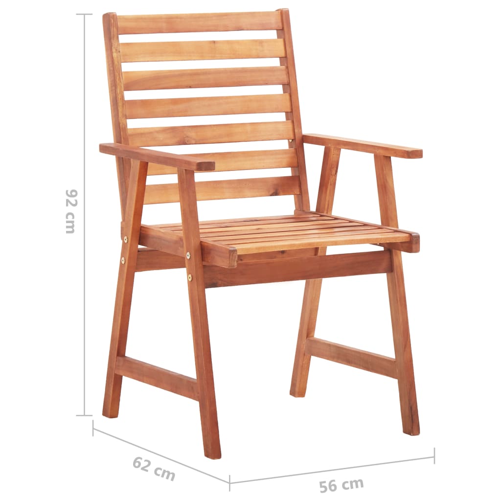 Tuinstoelen 8 st met kussens massief acaciahout – afbeelding 6