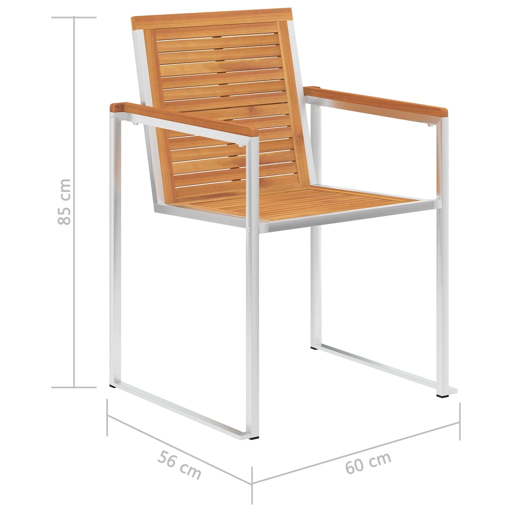 Tuinstoelen 4 st met kussens massief acaciahout – afbeelding 11