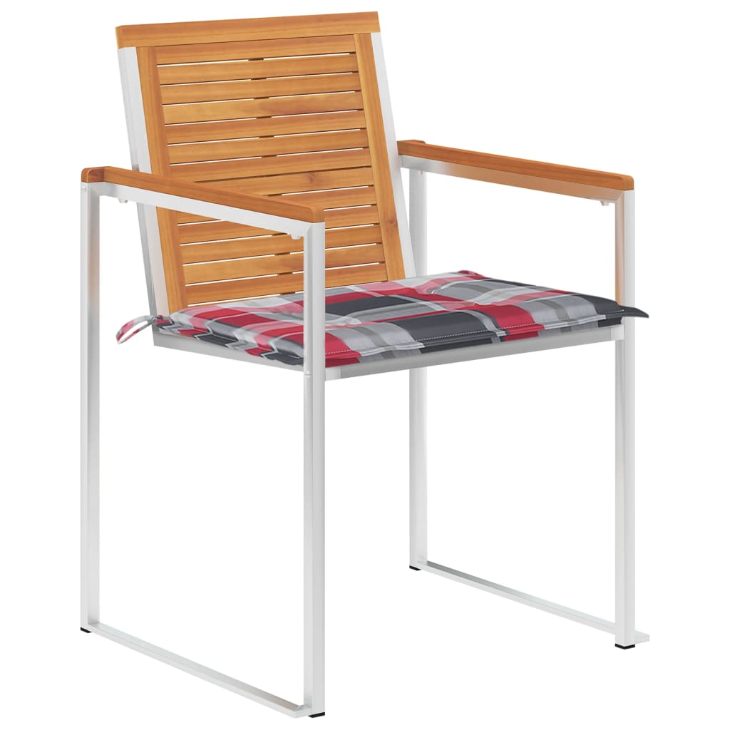 Tuinstoelen 4 st met kussens massief acaciahout – afbeelding 2