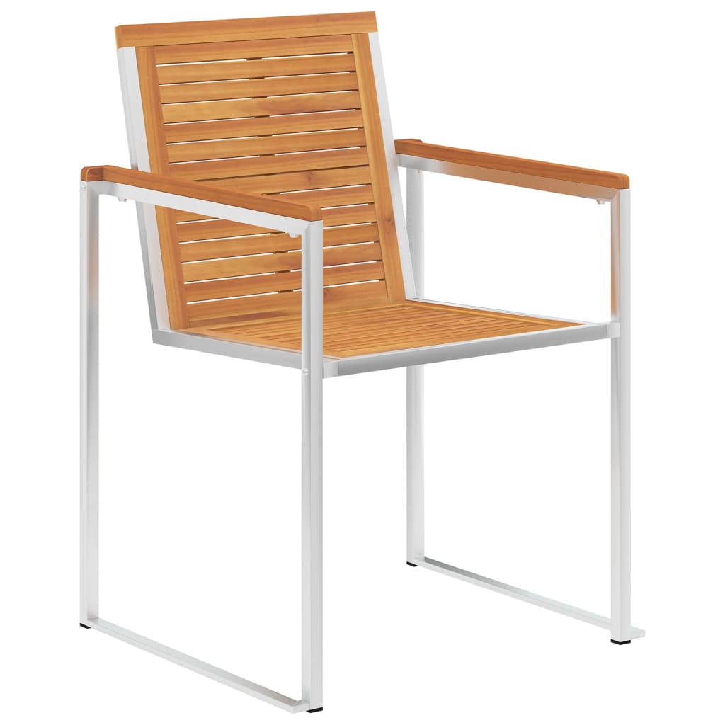 Tuinstoelen 4 st met kussens massief acaciahout – afbeelding 4