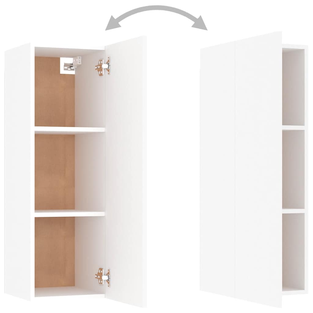 8-delige Tv-meubelset bewerkt hout wit – afbeelding 9