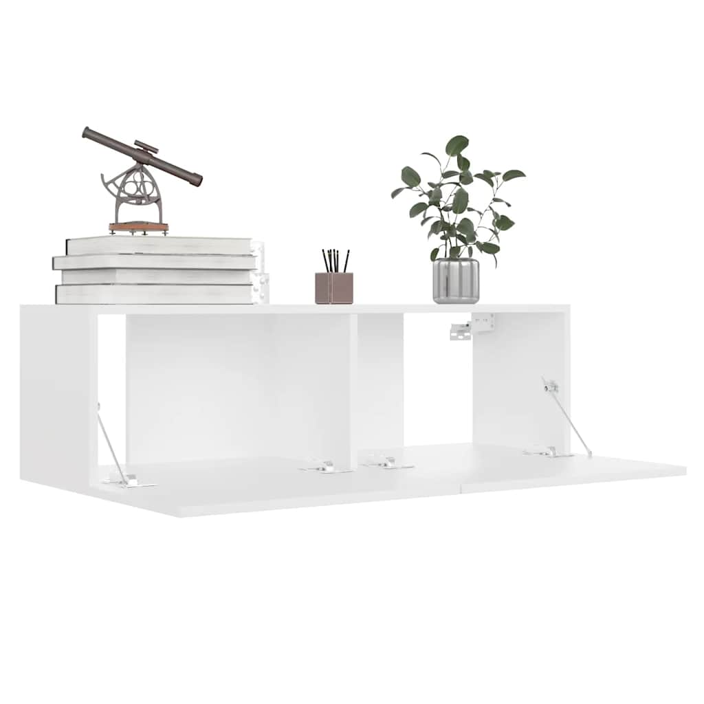 8-delige Tv-meubelset bewerkt hout wit – afbeelding 4