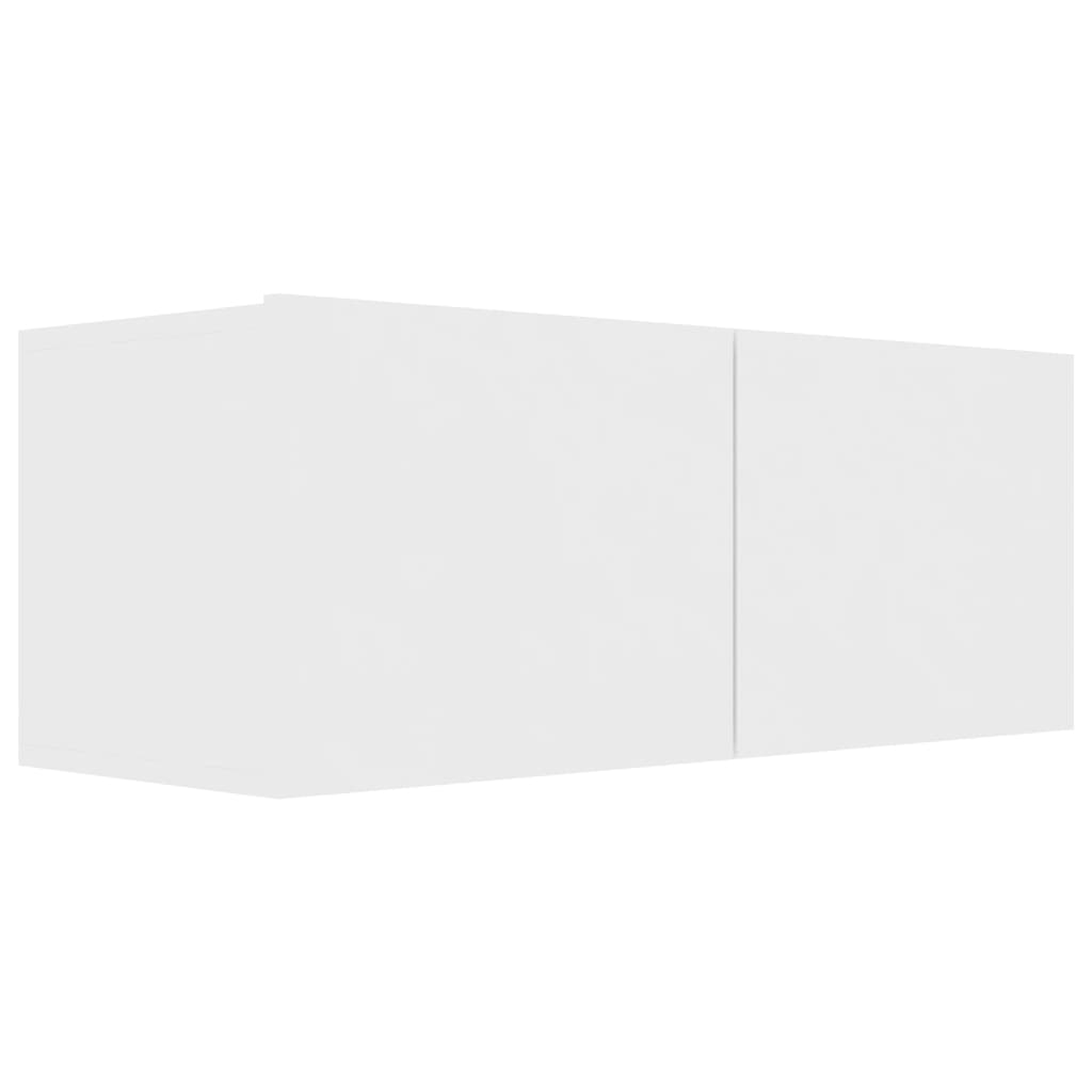 2-delige Tv-meubelset bewerkt hout wit – afbeelding 3
