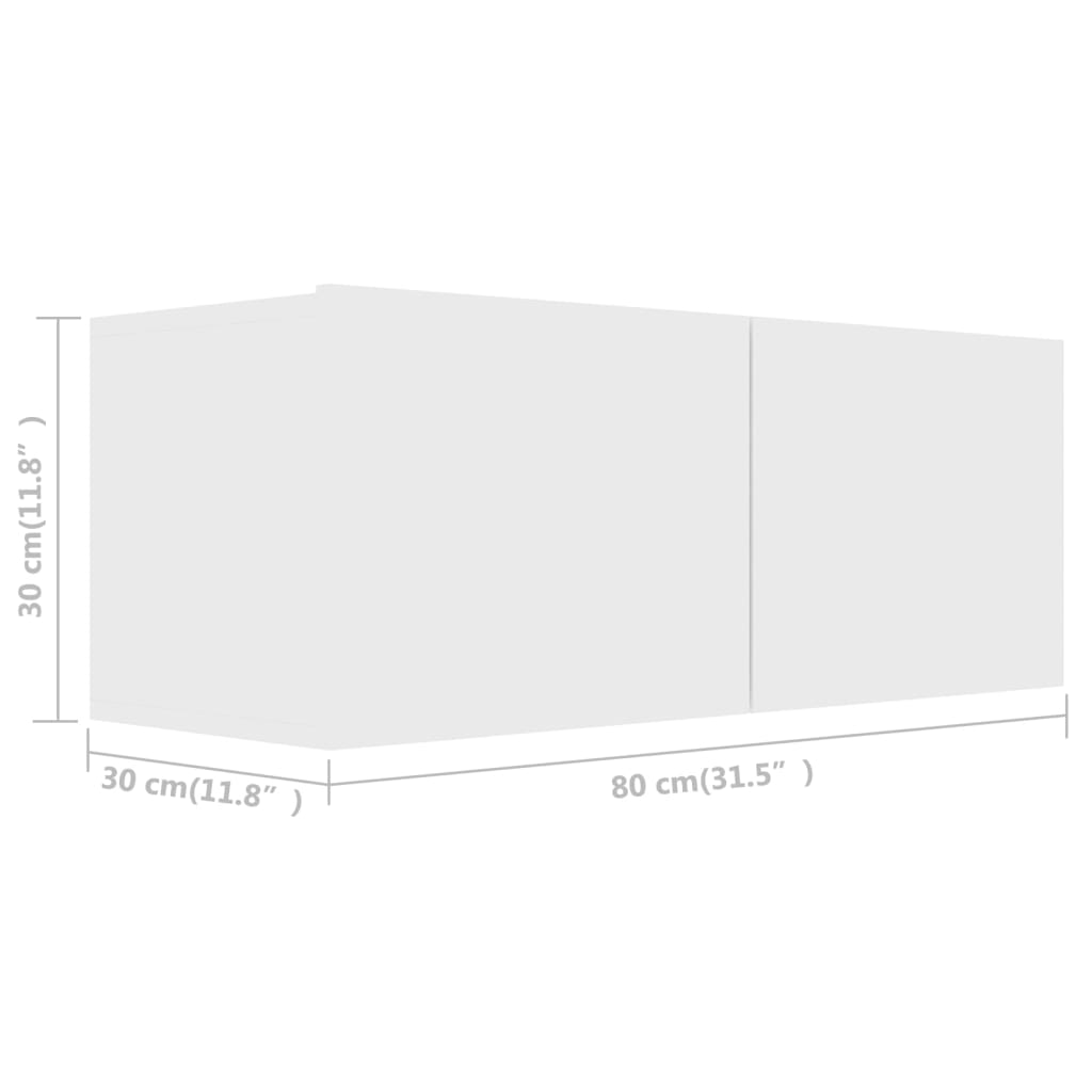 2-delige Tv-meubelset bewerkt hout wit – afbeelding 6
