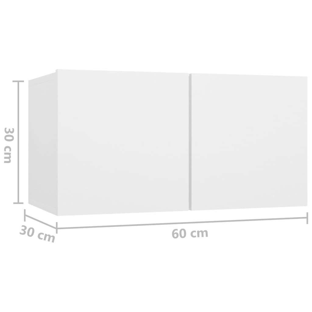 4-delige Tv-meubelset bewerkt hout wit – afbeelding 8