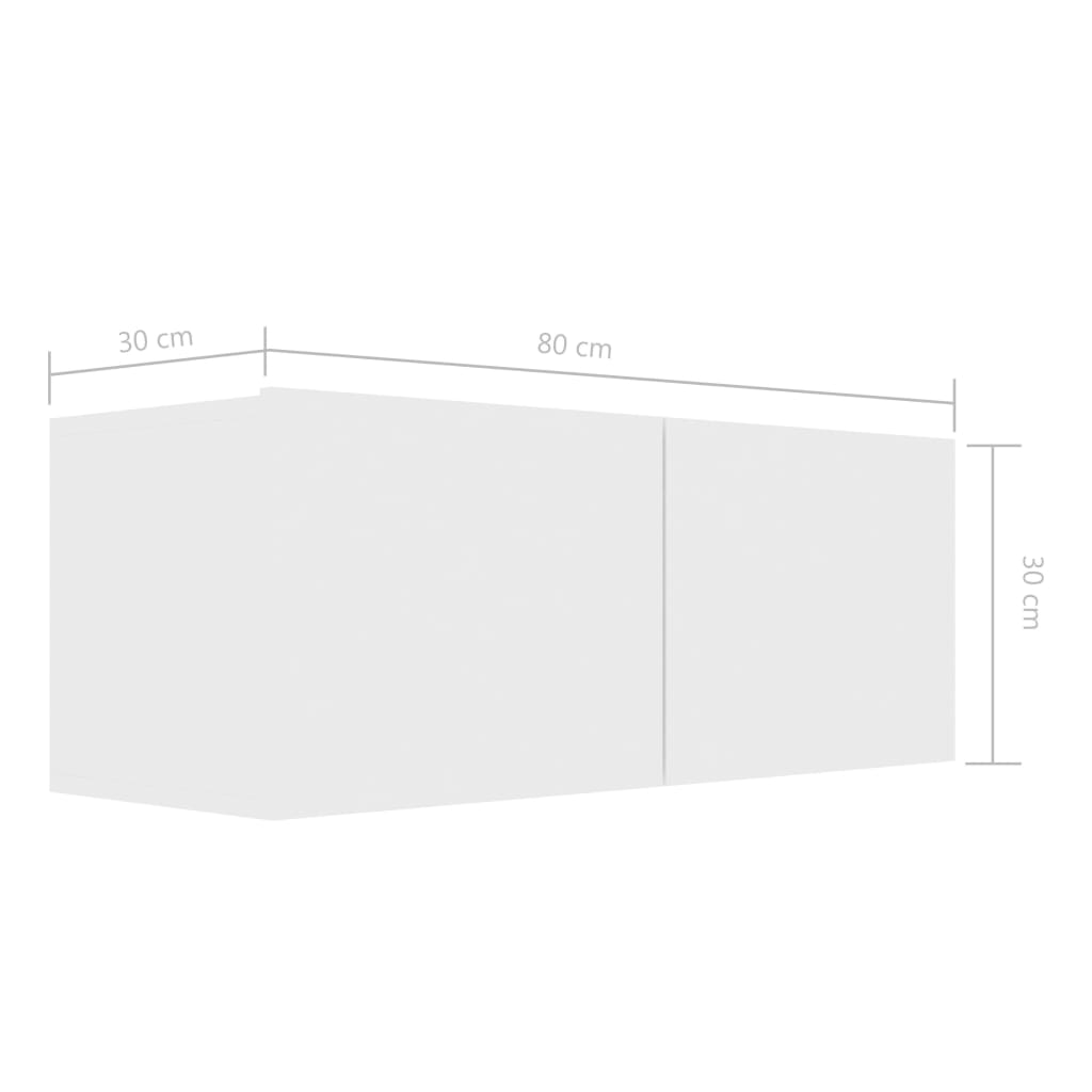 4-delige Tv-meubelset bewerkt hout wit – afbeelding 9