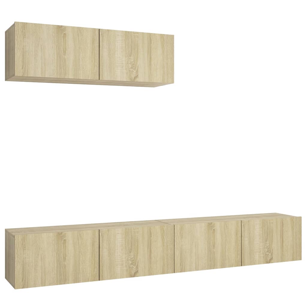 Tv-meubelen 3 st bewerkt hout sonoma eikenkleurig – afbeelding 2