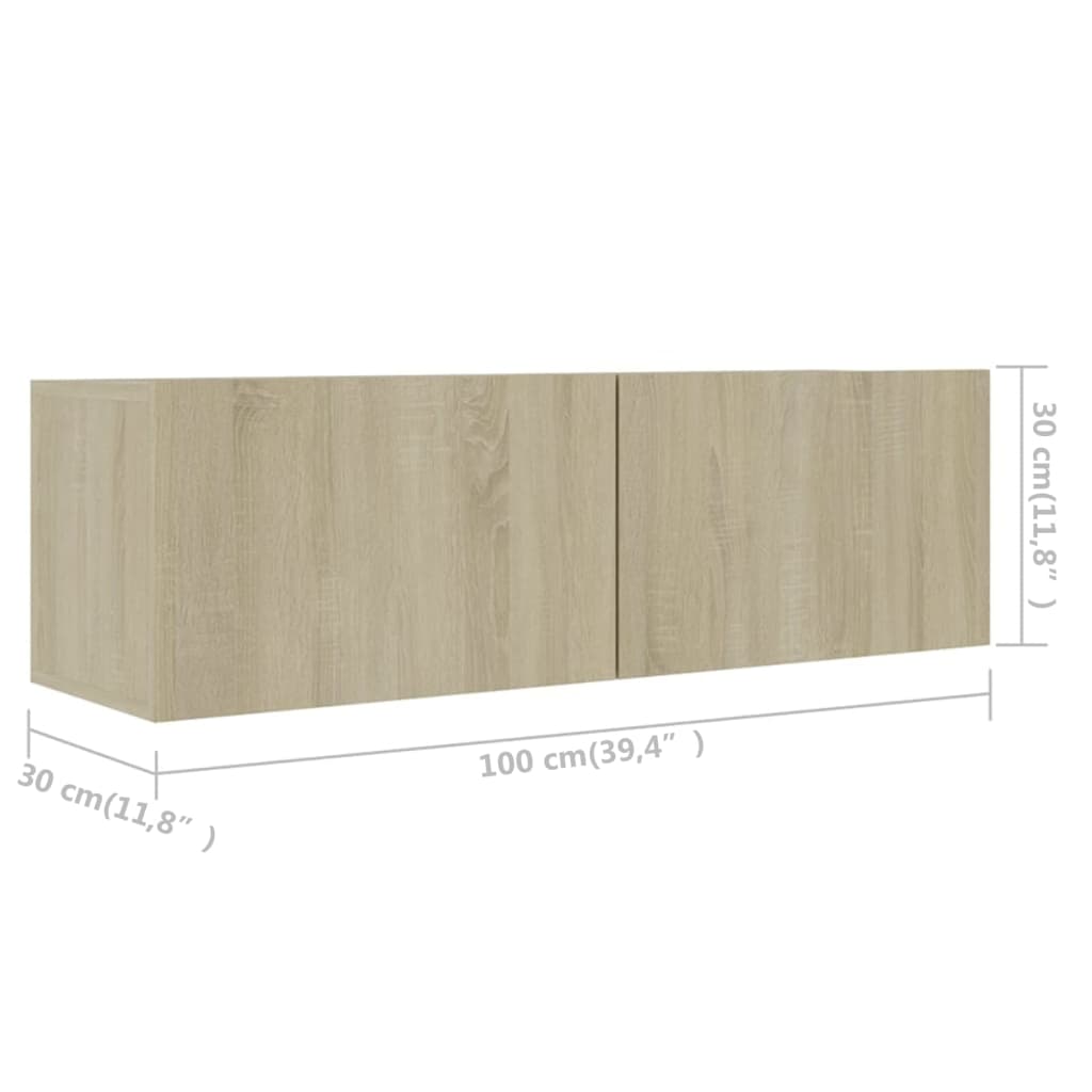 Tv-meubelen 3 st bewerkt hout sonoma eikenkleurig – afbeelding 5
