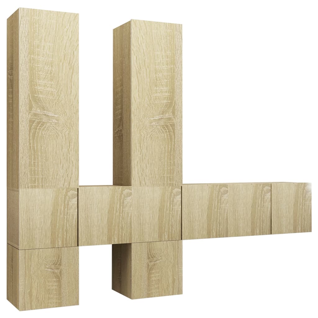 7-delige Tv-meubelset bewerkt hout sonoma eikenkleurig – afbeelding 2