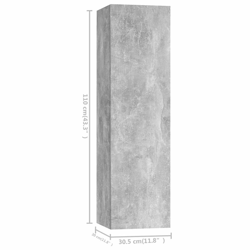 4-delige Tv-meubelset bewerkt hout betongrijs – afbeelding 9