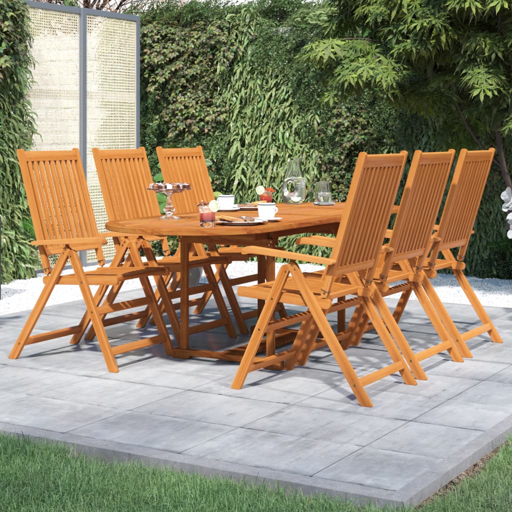 7-delige Tuinset massief acaciahout 160-240 cm – afbeelding 1