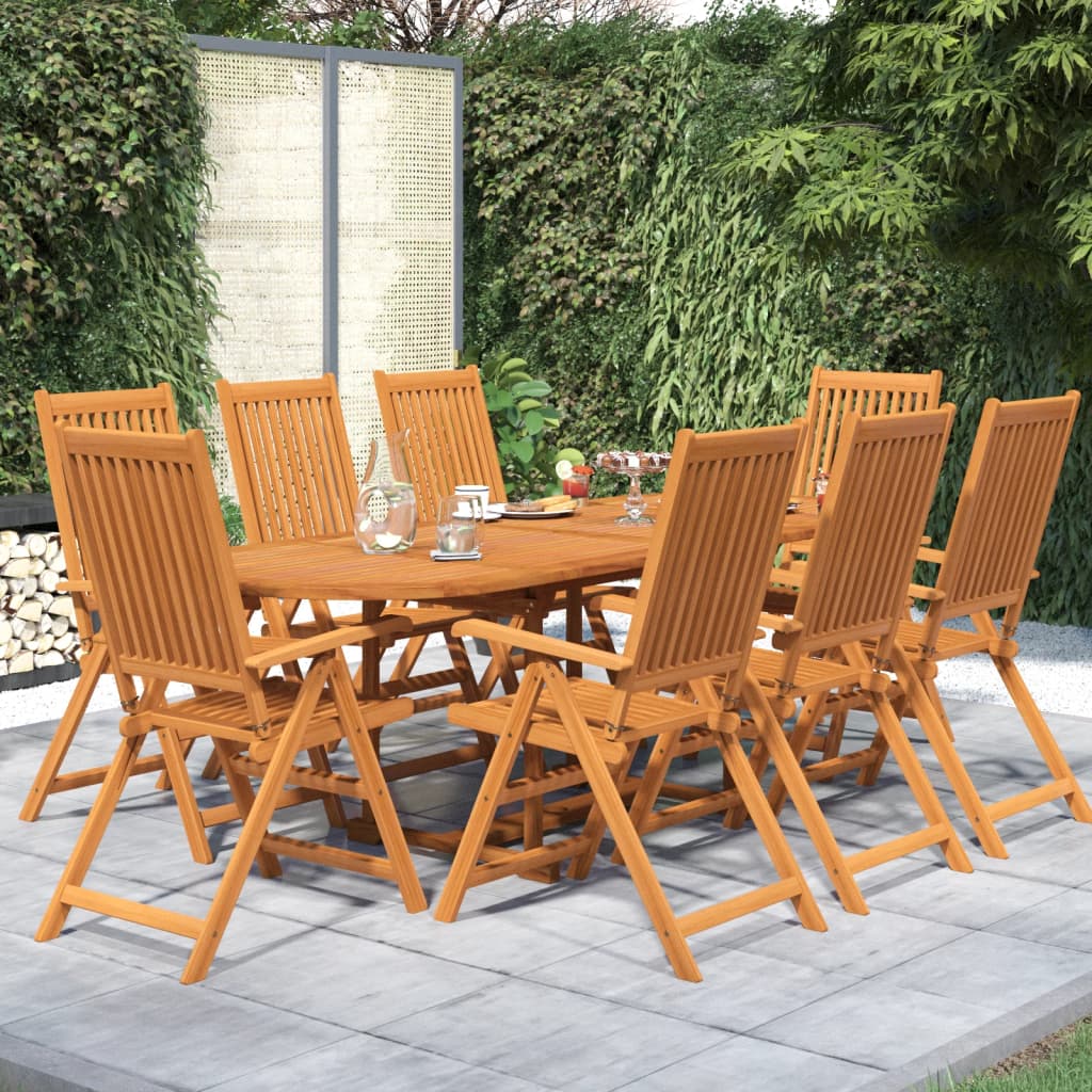 9-delige Tuinset massief acaciahout 160-240 cm – afbeelding 1
