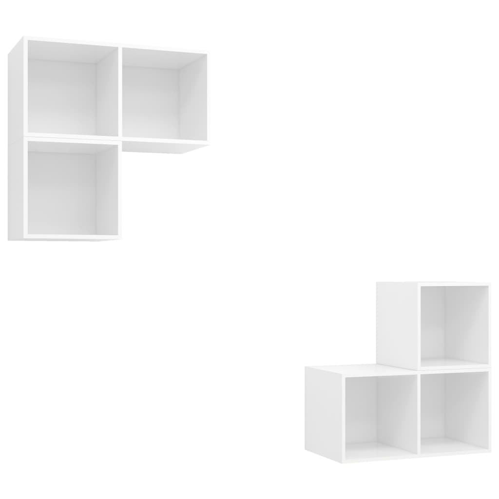 4-delige Tv-meubelset spaanplaat wit – afbeelding 2