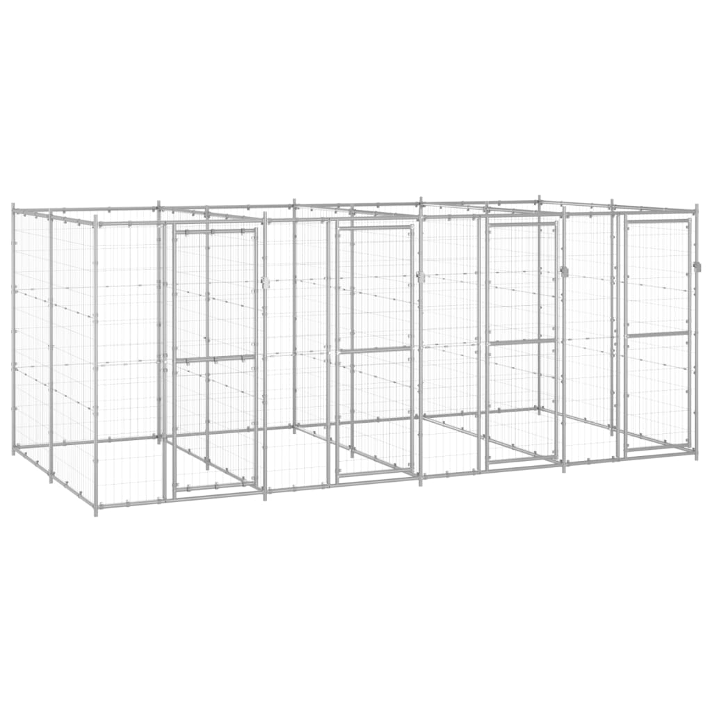 Hondenkennel 9,68 m² gegalvaniseerd staal