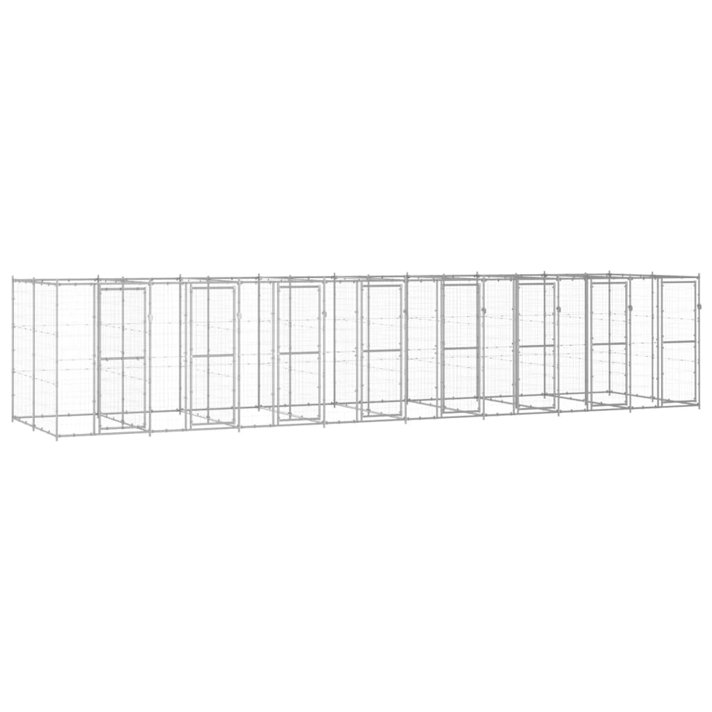 Hondenkennel 19,36 m² gegalvaniseerd staal
