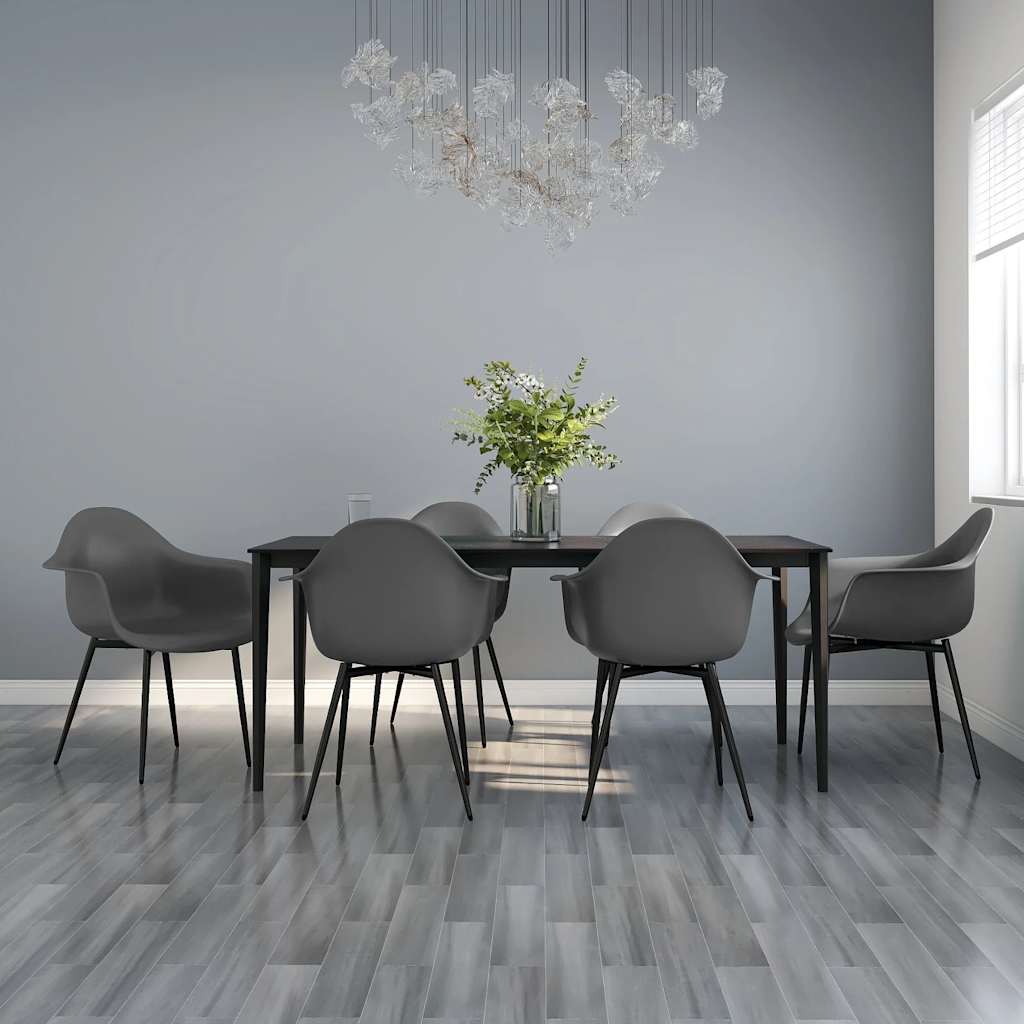 Eetkamerstoelen 6 st PP grijs