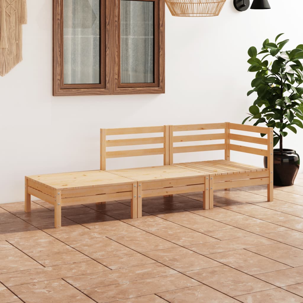 3-delige Loungeset massief grenenhout – afbeelding 1