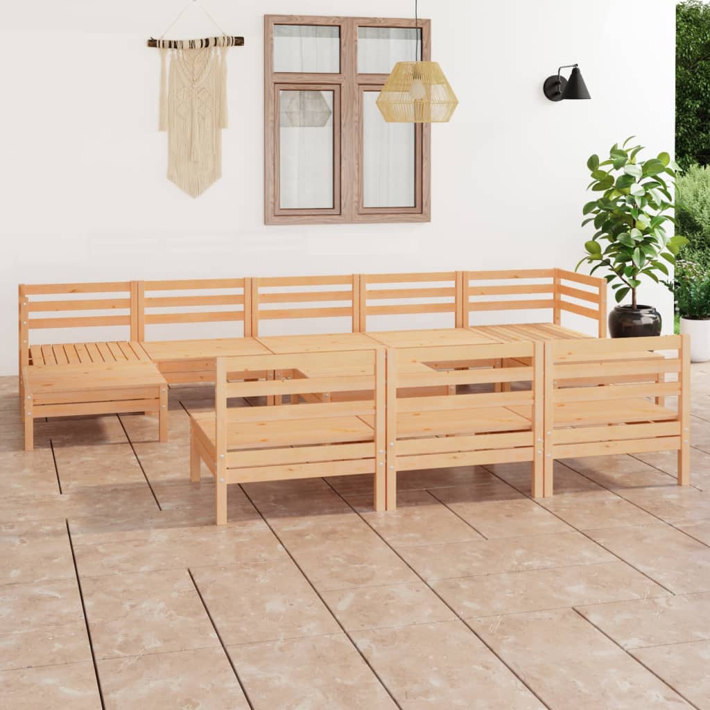 11-delige Loungeset massief grenenhout – afbeelding 1