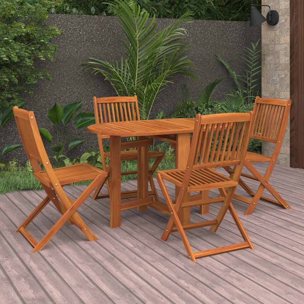 5-delige tuinset van massief acaciahout – afbeelding 1