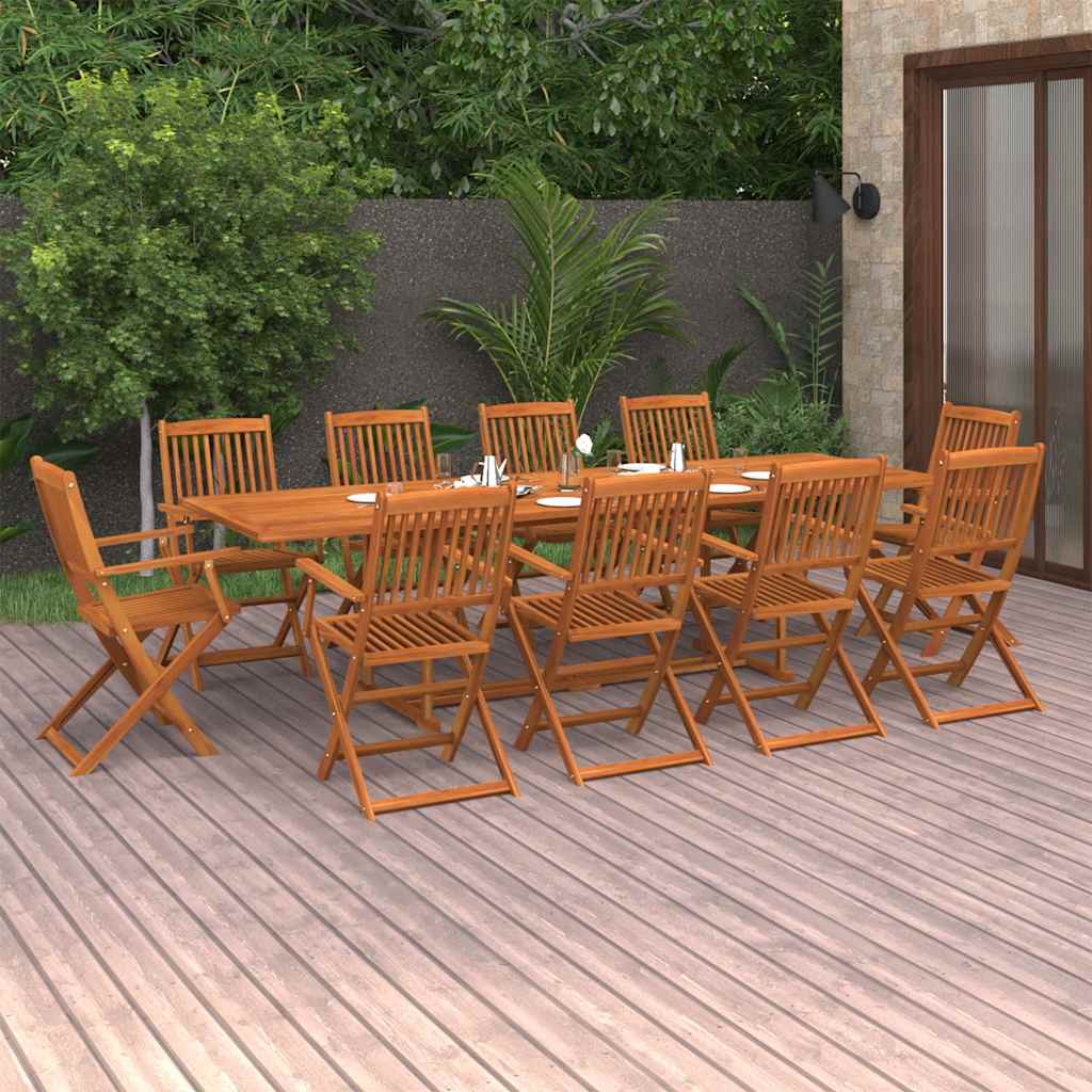 11-delige Tuinset 280x90x75 cm massief acaciahout – afbeelding 1