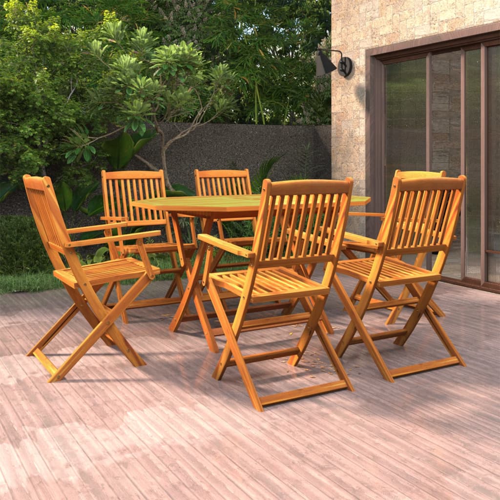 7-delige Tuinset massief acaciahout – afbeelding 1