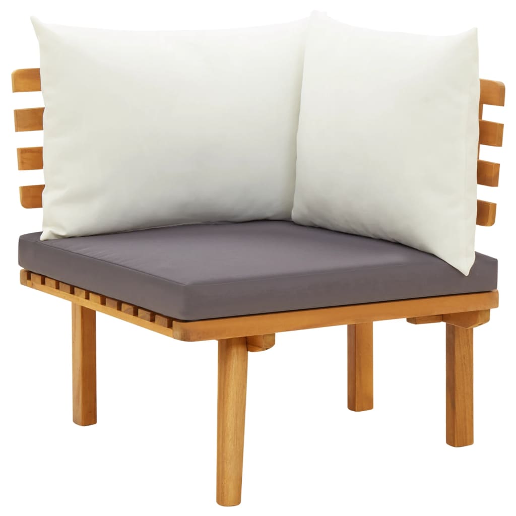 7-delige Loungeset met kussens massief acaciahout – afbeelding 6
